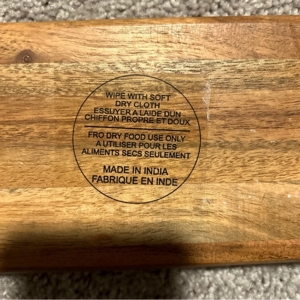 Made in India Wood & Metal 4x17in Carrot Tray Condiment Nuts Easter Entertaining